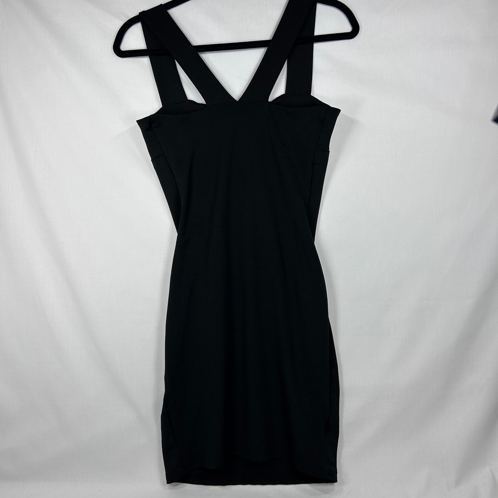 Black Crisscross Wide Strap Bodycon Mini Dress – Size Small